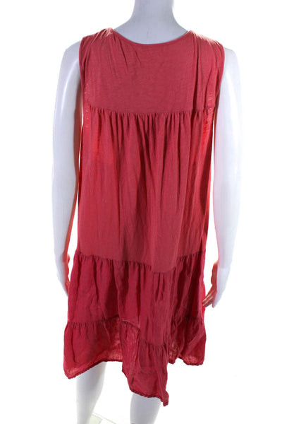 Velvet by Graham & Spencer Womens Tiered Sleeveless Tank Dress Coral Pink Size M