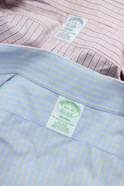 Brooks Brothers Mens Striped Long Sleeve Collared Tops Pink Size EUR35 Lot 2