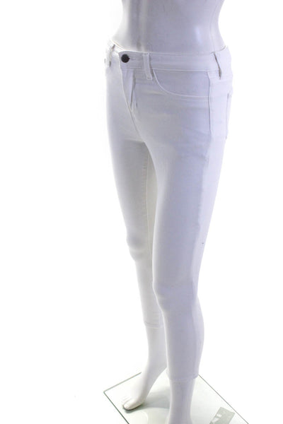 L Agence Womens Zipper Fly High Rise Skinny Margot Jeans White Denim Size 25