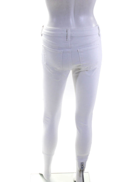 L Agence Womens Zipper Fly High Rise Skinny Margot Jeans White Denim Size 25