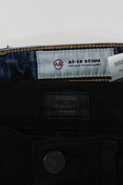 Citizens of Humanity AG Womens Slim Skinny Jeans Black Blue Size 25 Lot 2