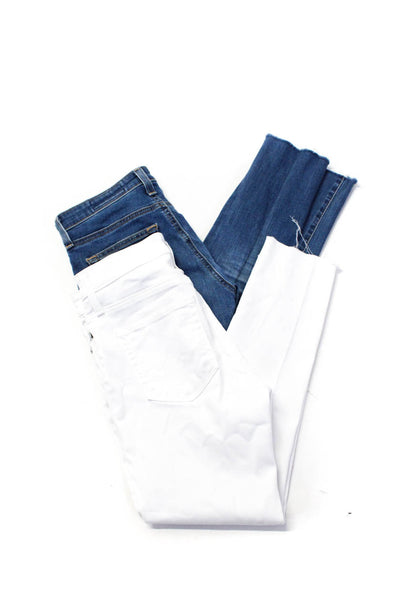 AG Adriano Goldschmied Womens High Rise Skinny Jeans White Blue Size 25 Lot 2