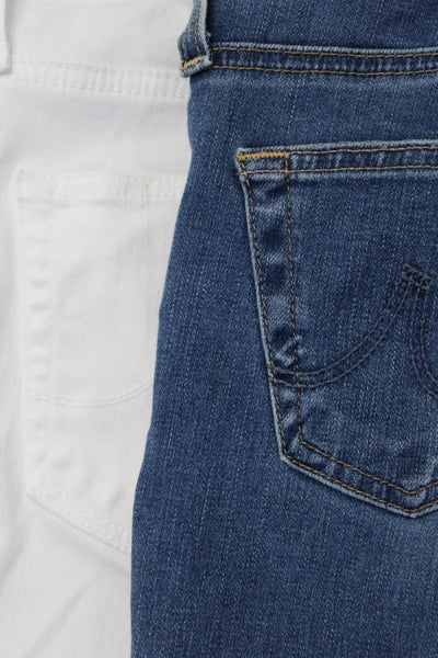 AG Adriano Goldschmied Womens High Rise Skinny Jeans White Blue Size 25 Lot 2