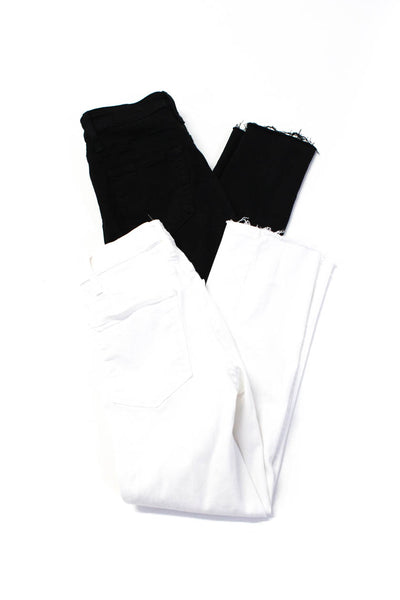 Frame Denim AG Womens High Rise Straight Skinny Jeans White Black 24 25 Lot 2