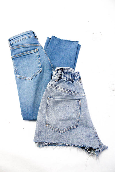 Zara Womens Denim Shorts Straight Leg Jeans Blue Size 2 Lot 2