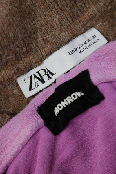 Monrow Zara Womens Sweaters Hoodie Purple Size XS M Lot 2