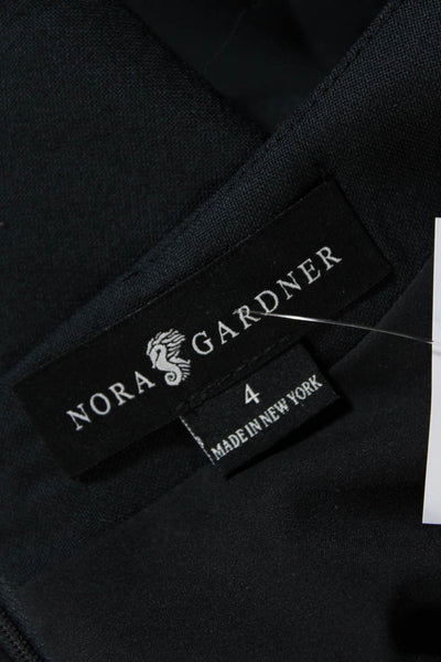 Nora Gardner Womens 3/4 Sleeve Boat Neck Midi Sheath Dress Navy Size 4