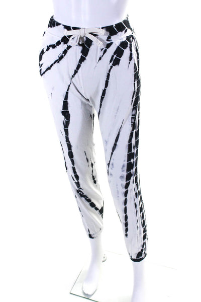 Electric & Rose Womens Tie Dye Print Sweatpants White Black Size Extra Small