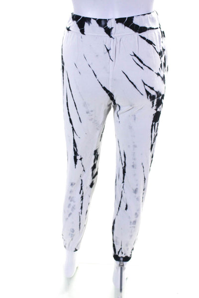 Electric & Rose Womens Tie Dye Print Sweatpants White Black Size Extra Small