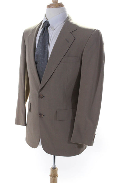 Hart Schaffner Marx Mens Wool Two Button Notched Collar Blazer Beige Size 38