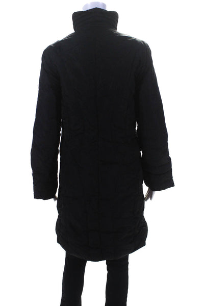 Moncler Womens Mock Neck Full Zipper Puffer Coat Black Size 1