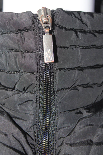 Moncler Womens Mock Neck Full Zipper Puffer Coat Black Size 1