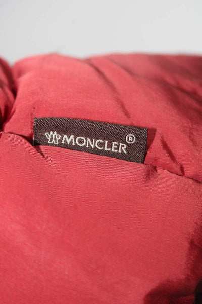 Moncler Womens Full Zipper Mock Neck Puffer Jacket Red Size 1