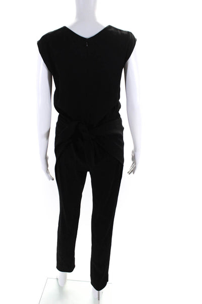 Theyskens Theory Women's Silk Wool Blend Sleeveless Jumpsuit Black Size S