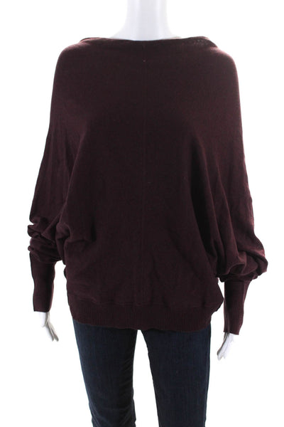 Allsaints Women's Elgar Cowl Neck Cotton Sweater Purple Size 8