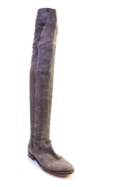 Joseph Womens Leather Over The Knee Boots Grey Brown Size 40 10
