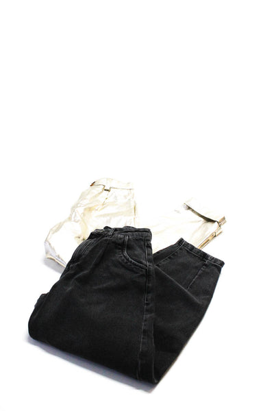 Zara Womens High Rise Jeans Metallic Pants Black Size 0 XS Lot 2