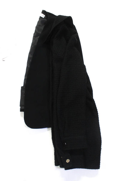 Zara Womens Textured Snap Buttoned Open Blazer Jackets Black Size XS S Lot 2