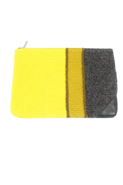 Off Duty Women's Knit Leather Zip Clutch Handbag Multicolor