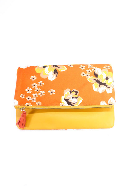Rachel Pally Women's Floral Print Zip Clutch Handbag Orange