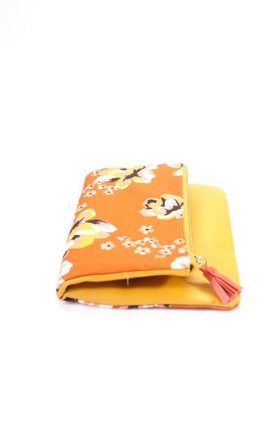Rachel Pally Women's Floral Print Zip Clutch Handbag Orange