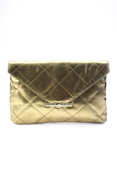 Elaine Turner Women's Quilted Flap Clutch Handbag Gold