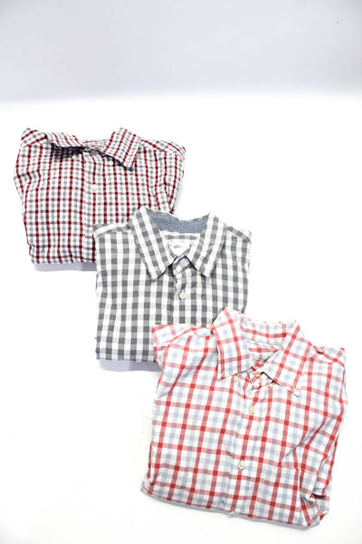 Lacoste J. Crew Mens Cotton Plaid Button-Down Shirts Tops Gray Size 40 M Lot 3
