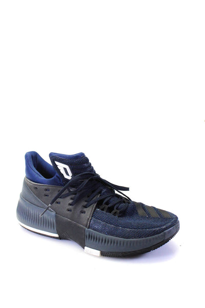 Adidas Mens Lace Up Sneakers Navy Blue Size 10