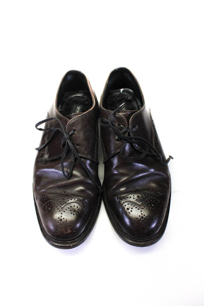 Dolce and Gabbana Mens Leather Oxford Shoes Brown Size 8.5