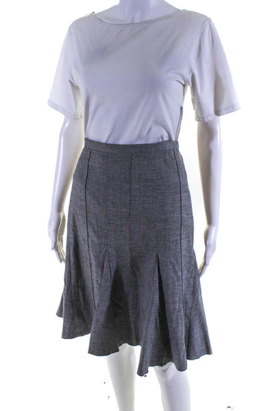 BCBG Max Azria Womens Knee Length Flare Pencil Skirt Gray Size 12