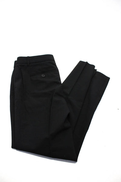 Theory Womens Wool Woven Mid-Rise Tapered Skinny Pants Trousers Black Size 6