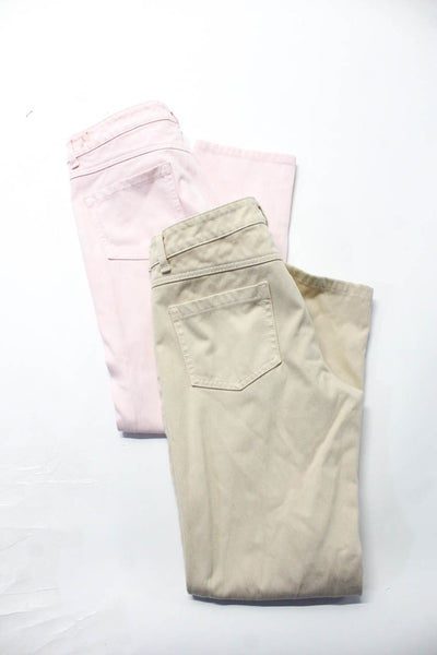 J. Mclaughlin Womens Mid Rise Slim Cut Jeans Pink Beige Size 2 4 Lot 2