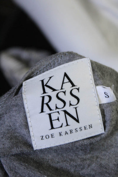 Karssen Zoe Karssen Womens Scoop Neck Sleeveless Tank Top Gray Black Size S