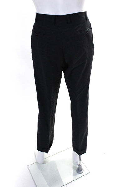 Trussini Mens Hook & Eye Striped Print Straight Leg Dress Pants Gray Size EUR54