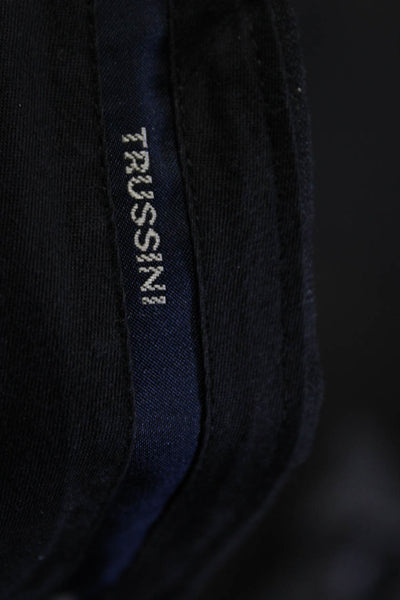 Trussini Mens Hook & Eye Striped Print Straight Leg Dress Pants Gray Size EUR54