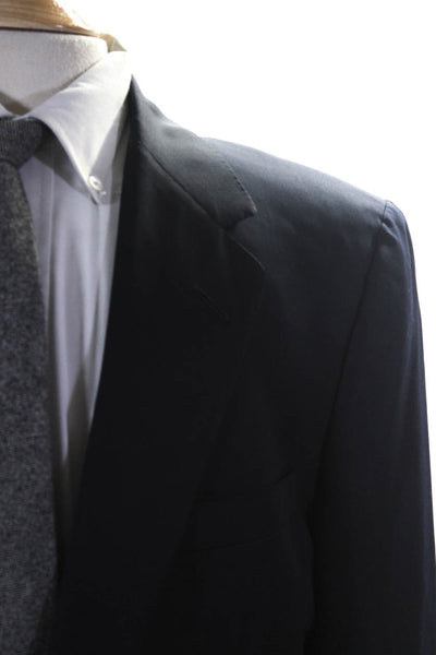 Bergdorf Goodman Mens Buttoned Long Sleeve Collared Blazer Navy Size EUR46