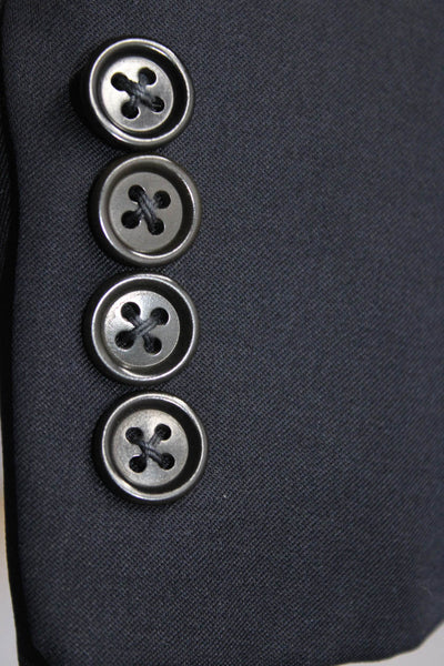 Bergdorf Goodman Mens Buttoned Long Sleeve Collared Blazer Navy Size EUR46