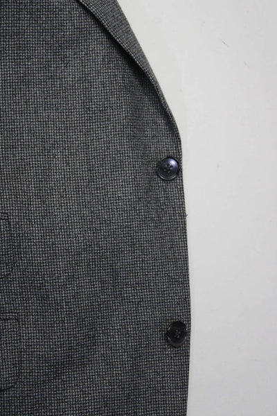 Jack Victor Mens Wool Button Long Sleeve Collar Textured Blazer Gray Size EUR40