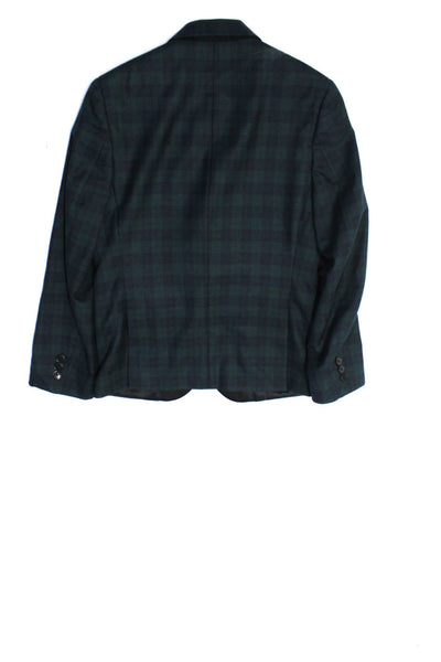 Lauren Ralph Lauren Boys Check Print Button Long Sleeve Blazer Green Size 12