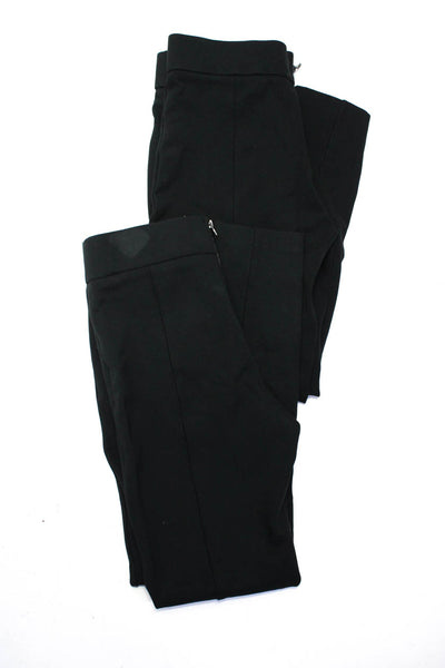 J Crew Womens Mid Rise Zippered Back Stretch Slim Pants Black Size SP MP Lot 2