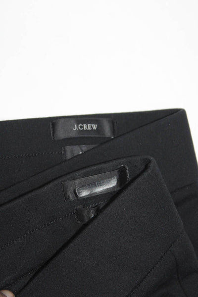 J Crew Womens Mid Rise Zippered Back Stretch Slim Pants Black Size SP MP Lot 2