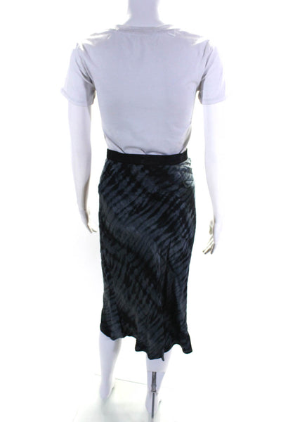 Rails Womens Tie Dyed Elastic Waist A Line Knee Length Skirt Blue Black Size XS