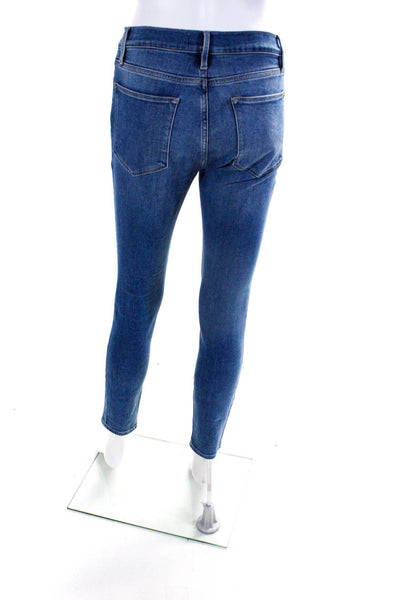Frame Womens Stretch Denim Zip Up High Rise Skinny Jeans Pants Blue Size 26