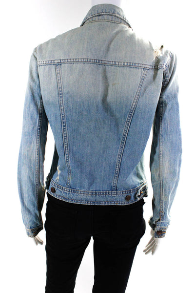 Z1975 Zara Basic Department Denim Womens Button Up Jean Jacket Blue Size S