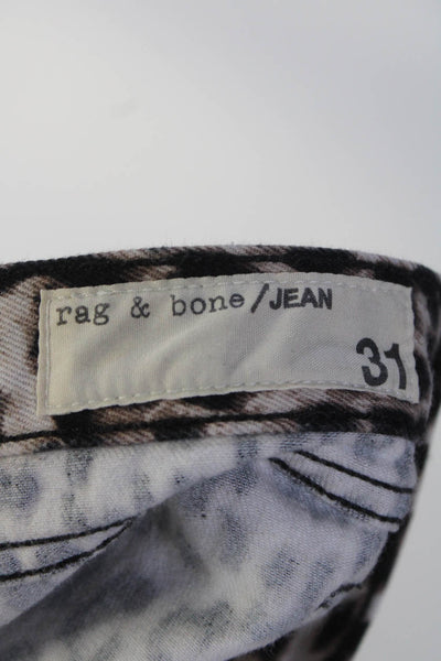 Rag & Bone Jean Womens Low Rise Leopard Print Boyfriend Jeans Brown Size 31