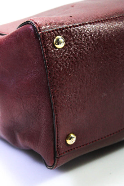 Fendi Womens Single Strap Double Handle 2jours Framed Logo Shoulder Handbag Red