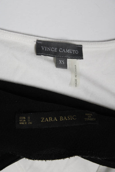 Vince Camuto Zara Basic Womens V Neck Blouse Romper White Black Size XS S Lot 2