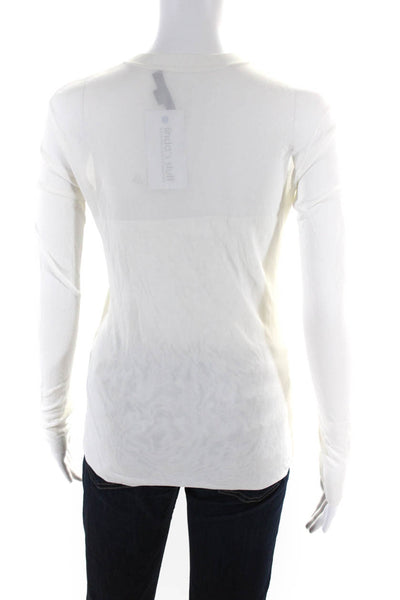 Alexander Wang Women's Round Neck Long Sleeves Blouse White Size S