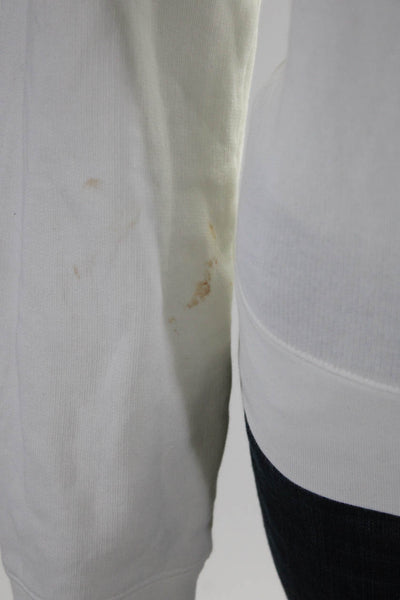 Vince Women's Crewneck Long Sleeves Pullover Sweatshirt White Size L
