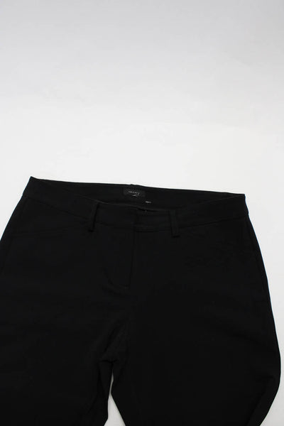 Theory Women's Flat Front Slim Ankle Nylon Casual Pants Black Size M